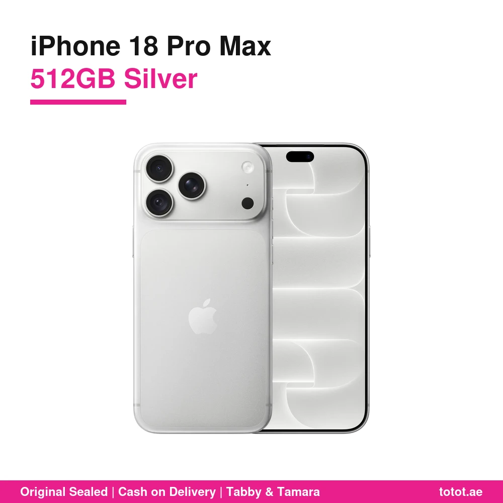 أبل iPhone 18 Pro Max بسعة 512GB فضي – نسخة هونغ كونغ 6 هاتف iPhone 18 Pro Max 512GB فضي هونغ كونغ