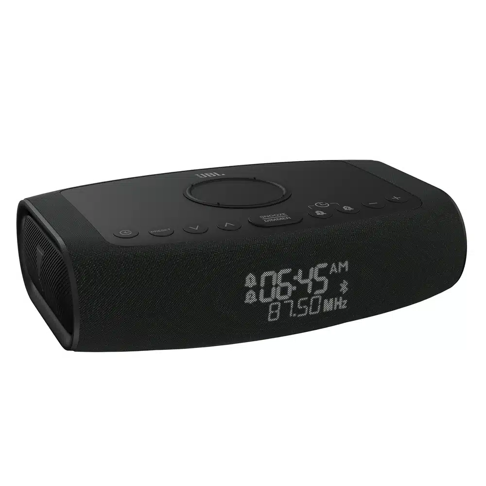 JBL Rise Clock Radio Speaker Black - Bluetooth 5.3, FM Radio, Dual Alarm, Qi Wireless Charging, 2x5W 7 JBL Rise Clock Radio Speaker detail