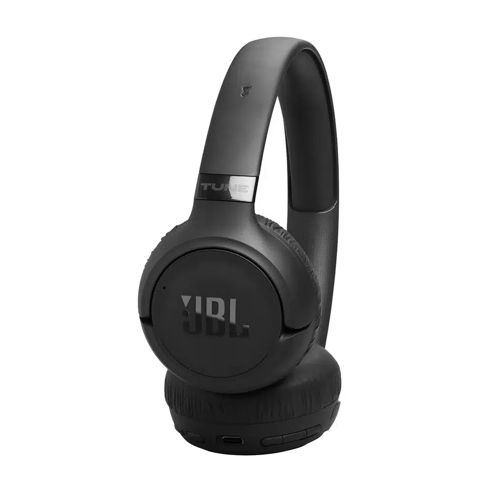 سماعات JBL Tune 680NC السوداء اللاسلكية فوق الأذن مع إلغاء الضوضاء التكيفي – حتى 76 ساعة بطارية، بلوتوث 6.0، اتصال بجهازين، قابلة للطي 12 جي بي إل تيون 680NC أسود