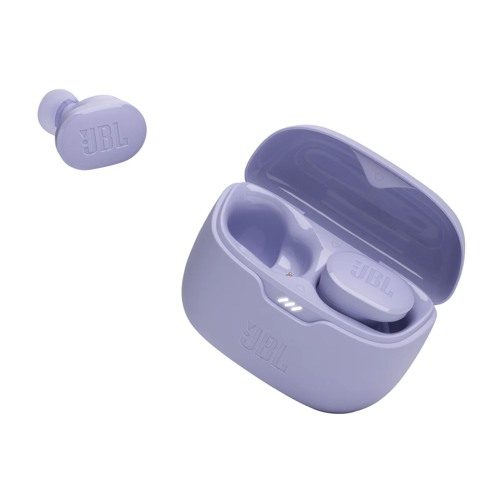 JBL Tune Buds Purple - True Wireless Noise Cancelling Earbuds, 48H Total Battery, 4 Mics, IP54, Bluetooth 5.3 LE Audio, Pure Bass 6 JBL Tune Buds Purple in use