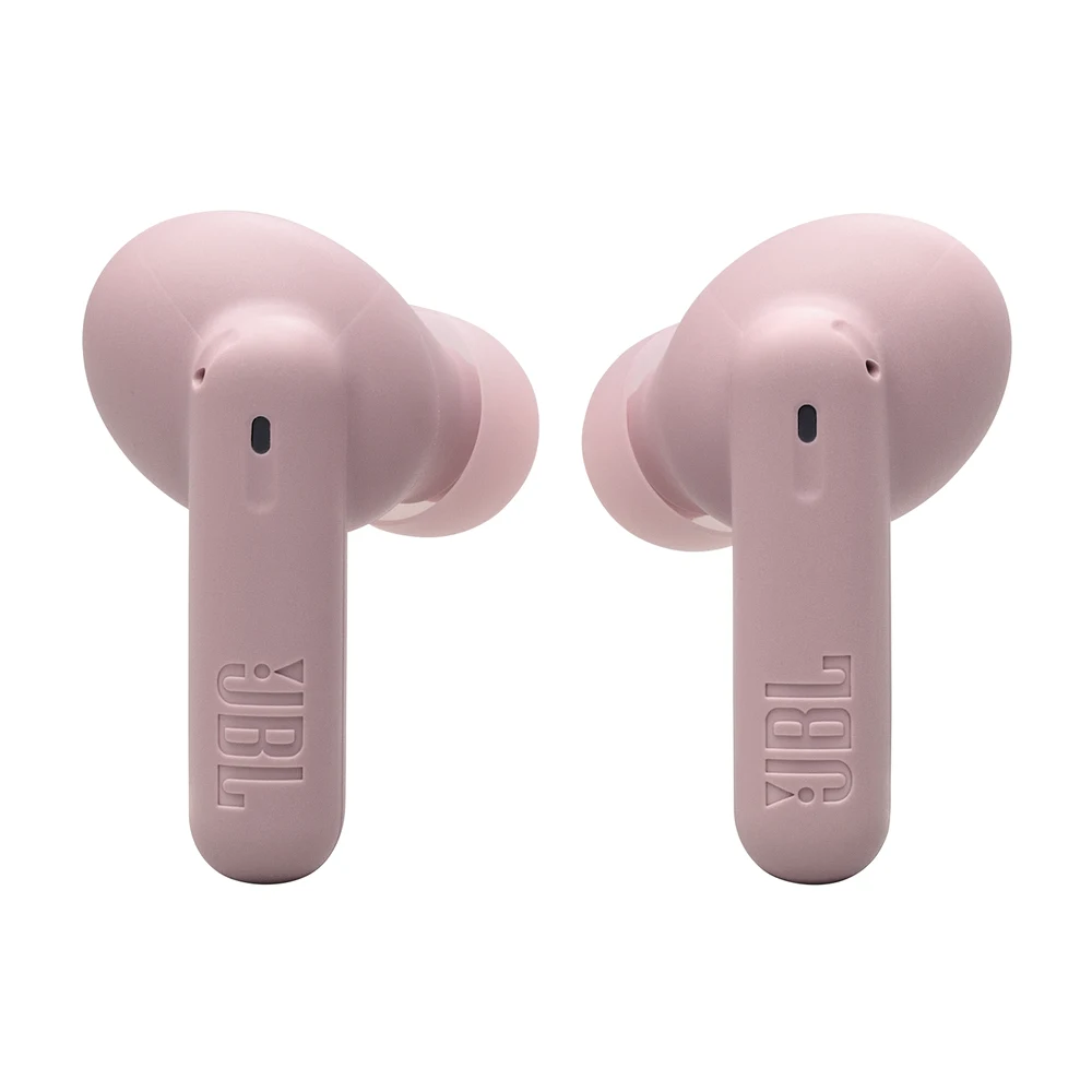 JBL Wave Beam 2 Pink - True Wireless Noise Cancelling Earbuds, 40H Total Battery, 4 Mics, IP54, Bluetooth 5.3, Pure Bass, USB-C 7 JBL Wave Beam 2 Pink in use