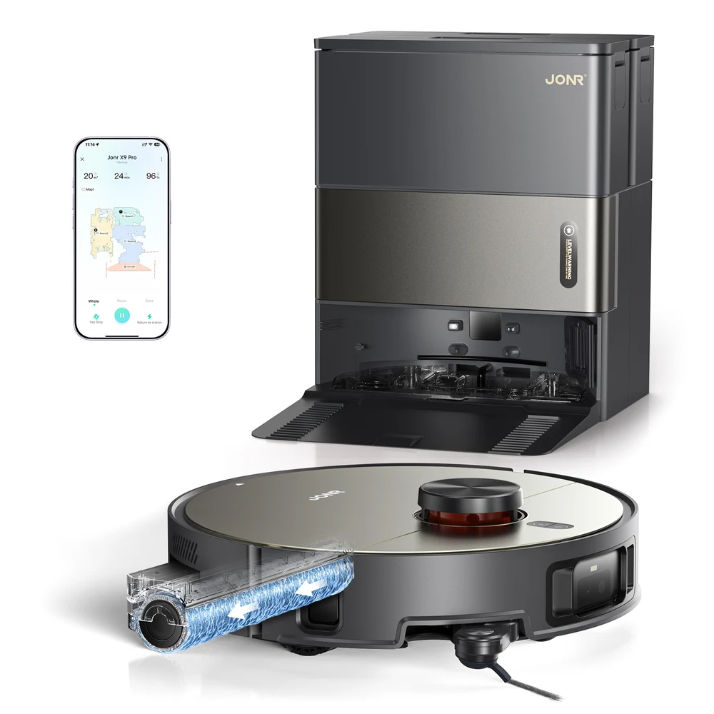 JONR X9 Pro Robot Vacuum and Mop with Hot Water Mop-Wash Air-Dry Dock - 20000Pa, AI Obstacle Avoidance, LiDAR, Auto Empty 6 JONR X9 Pro Robot Vacuum and Mop detail