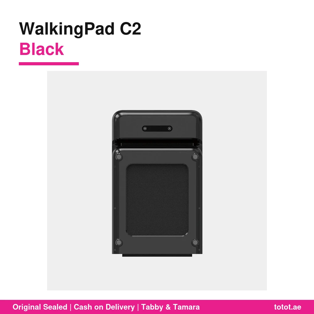 مشاية KingSmith WalkingPad C2 (WPS1F) سوداء – جهاز مشي ينطوي من المنتصف، سرعة 0.5–6 كم/س، حمولة 100 كغ، وزن 25 كغ، تصميم نحيف تحت المكتب، ريموت وتطبيق KS Fit 6 مشاية كينج سميث C2 السوداء