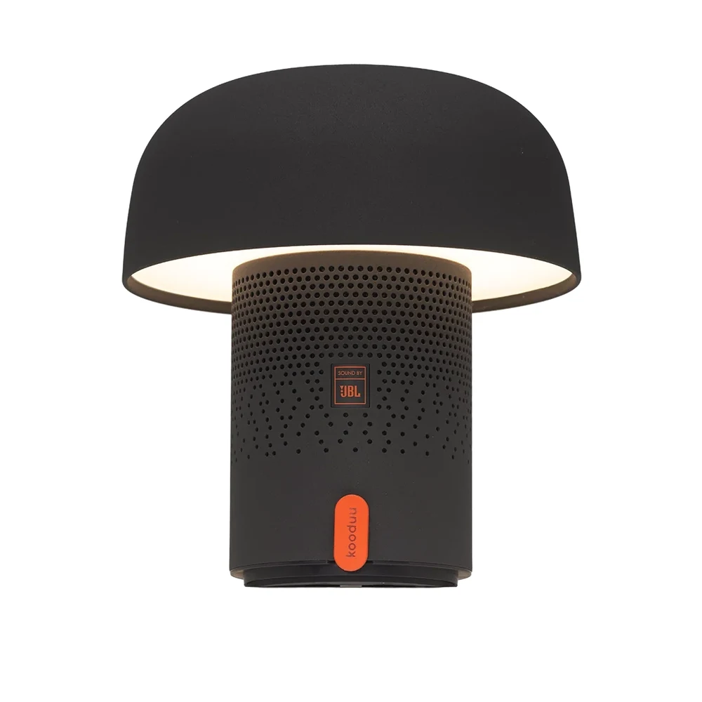 مصباح Kooduu Sensa PLAY Anthracite بالحجم الكامل – هيكل فولاذي وسماعة SOUND BY JBL بقدرة 10 واط، ضوء دافئ 2900 كلفن بتعتيم متدرج، بطارية حتى 11 ساعة، قاعدة شحن USB-C 7 مصباح Kooduu Sensa PLAY Anthracite بالحجم الكامل