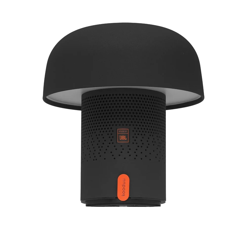 مصباح Kooduu Sensa PLAY Anthracite بالحجم الكامل – هيكل فولاذي وسماعة SOUND BY JBL بقدرة 10 واط، ضوء دافئ 2900 كلفن بتعتيم متدرج، بطارية حتى 11 ساعة، قاعدة شحن USB-C 8 مصباح Kooduu Sensa PLAY بالحجم الكامل بلون Anthracite