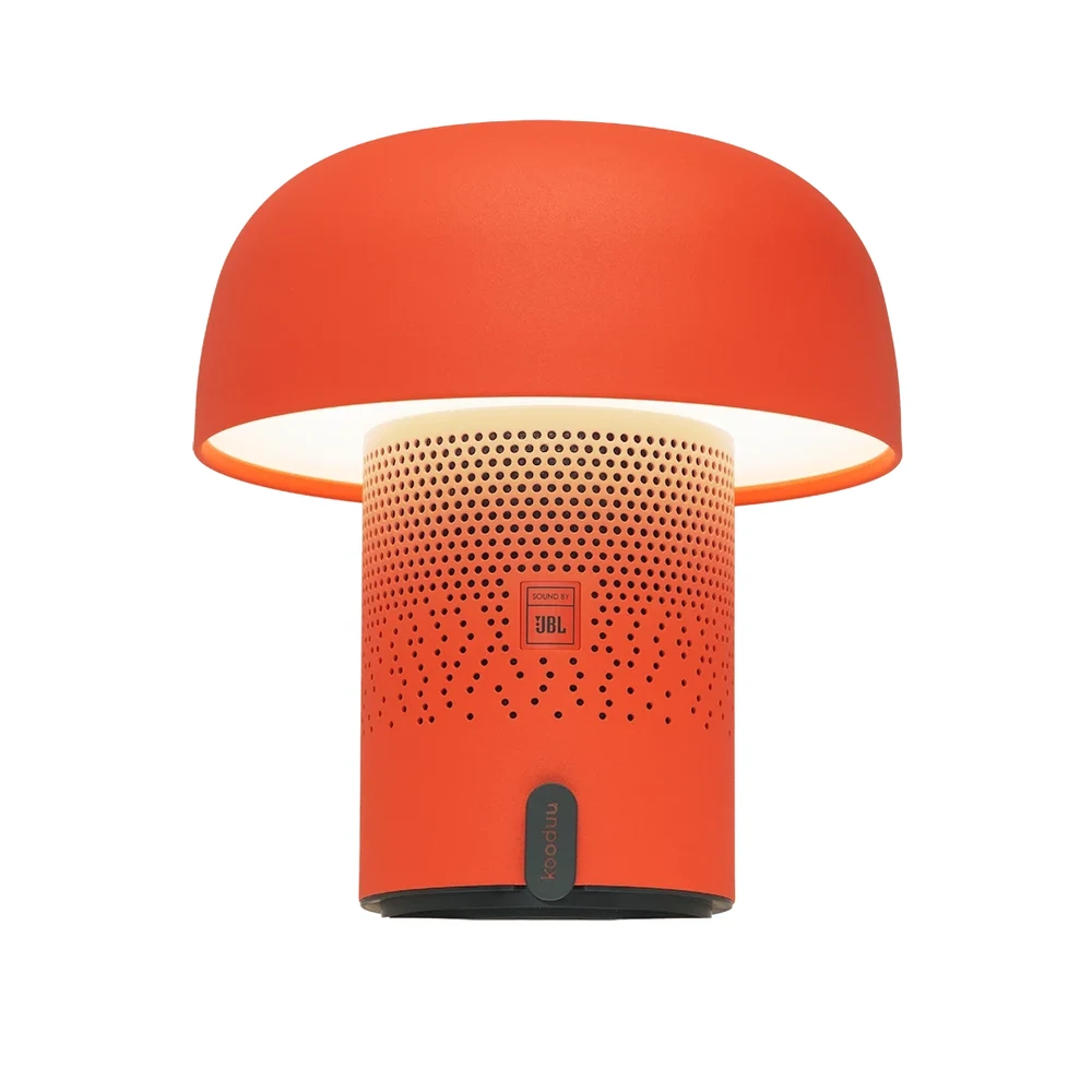 مصباح Kooduu Sensa PLAY Orange بالحجم الكامل – سماعة SOUND BY JBL بقدرة 10 واط وصوت 360 درجة، إضاءة دافئة 150 لومن قابلة للتعتيم، بطارية حتى 11 ساعة، قاعدة شحن 7 مصباح Kooduu Sensa PLAY Orange بالحجم الكامل