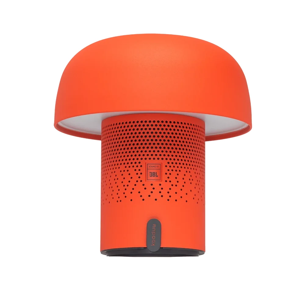 مصباح Kooduu Sensa PLAY Orange بالحجم الكامل – سماعة SOUND BY JBL بقدرة 10 واط وصوت 360 درجة، إضاءة دافئة 150 لومن قابلة للتعتيم، بطارية حتى 11 ساعة، قاعدة شحن 8 مصباح Kooduu Sensa PLAY بالحجم الكامل باللون البرتقالي
