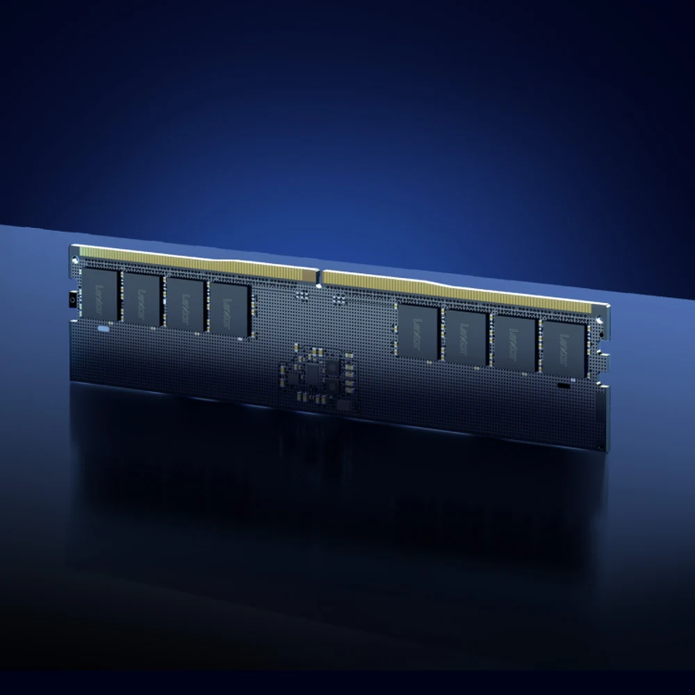 Lexar 16GB DDR5 5600 UDIMM – LD5U16G56C46ST-BGS, 288-Pin Desktop RAM, CL46, 1.1V, On-Die ECC, Plug-and-Play DDR5 9 Lexar DDR5 UDIMM desktop memory module detail