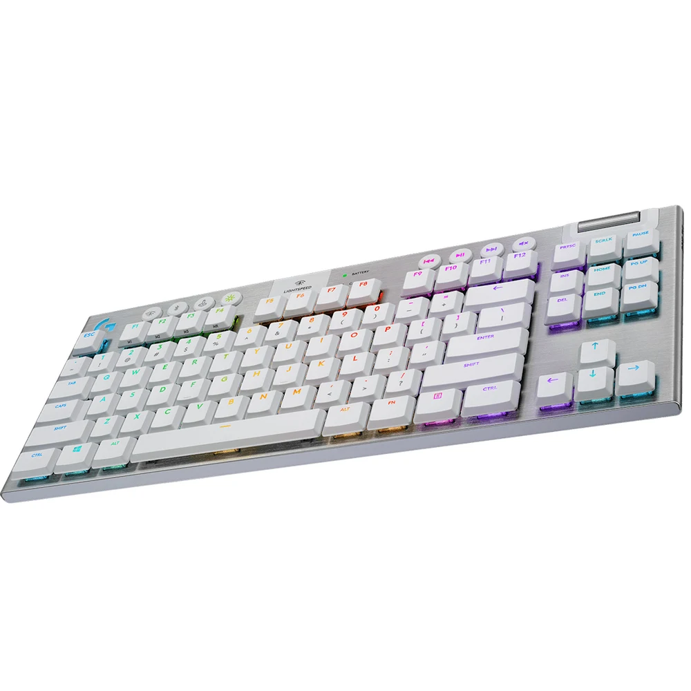 Logitech G915 TKL LIGHTSPEED Wireless Gaming Keyboard White - Low-Profile GL Tactile, LIGHTSYNC RGB, Bluetooth, US INT'L 4 Logitech G915 TKL White - official product image 3