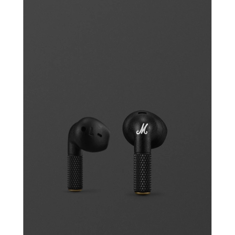 Marshall Minor IV Black - True Wireless Earbuds, 30H Total Battery, Wireless Charging Case, IPX4, LE Audio Ready 6 Marshall Minor IV Black in use