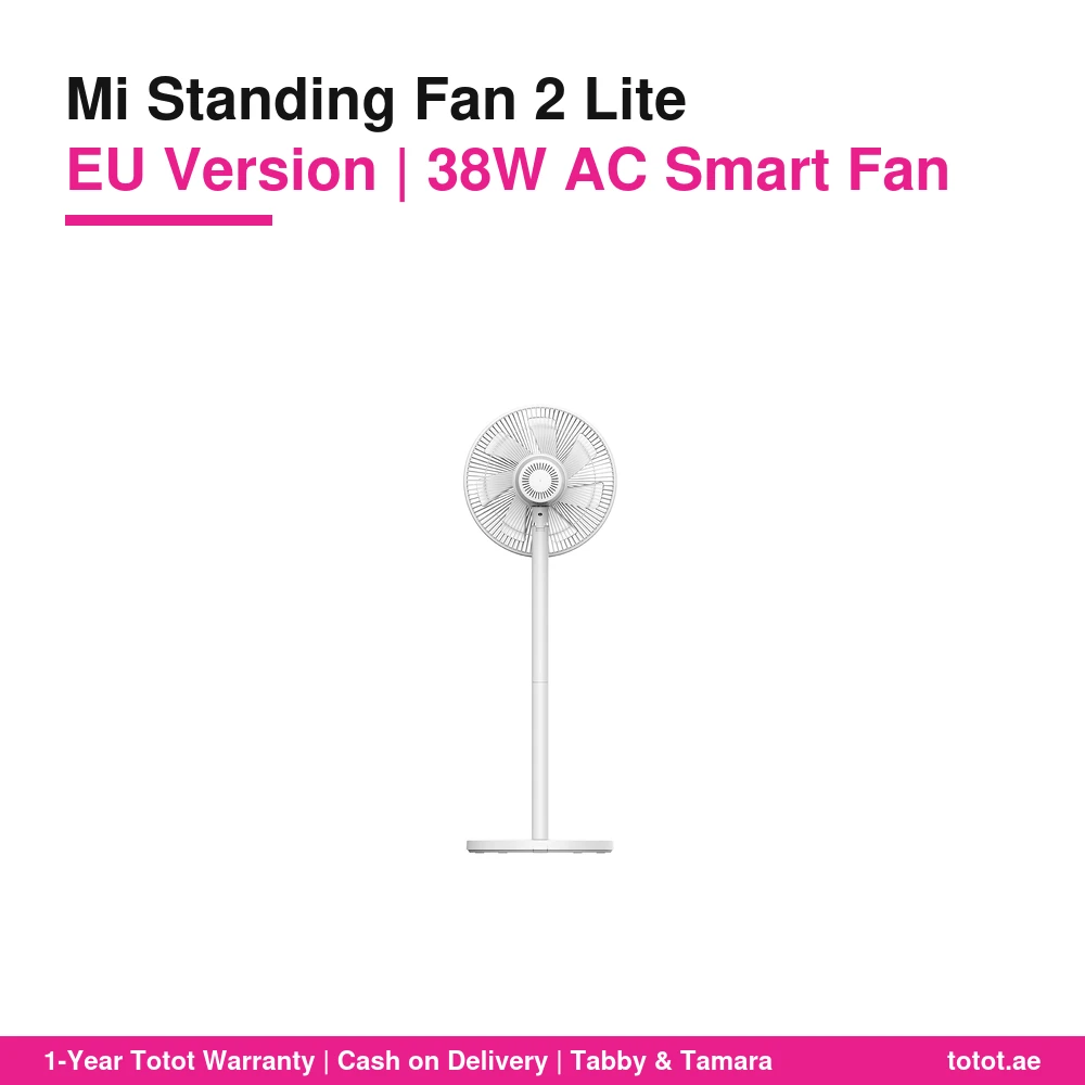 مروحة Mi Smart Standing Fan 2 Lite – 7 شفرات، 3 سرعات مع وضع النوم، دوران 90°، مدى هواء 12 مترًا، للمكتب أو الأرضية 1 Mi Smart Standing Fan 2 Lite
