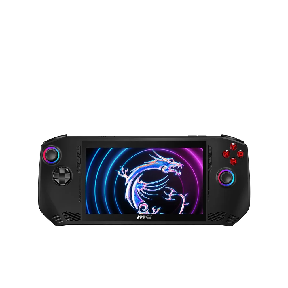 جهاز MSI Claw A1M 1TB – معالج Intel Core Ultra 7 155H وذاكرة 16GB وشاشة 7 بوصات FHD بتردد 120Hz وWi-Fi 7 وThunderbolt 4 7 جهاز MSI Claw A1M 1TB – جهاز الألعاب المحمول MSI Claw A1M من الأمام على خلفية بيضاء