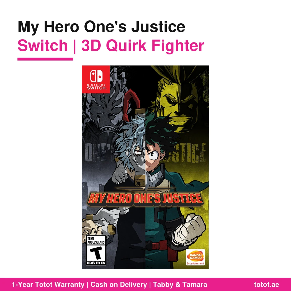 My Hero One's Justice Switch – 3D Quirk Arena Fighter, Heroes & Villains Story, Sidekick Teams, Online Battles, US Cartridge Edition 6 My Hero One's Justice Switch US box