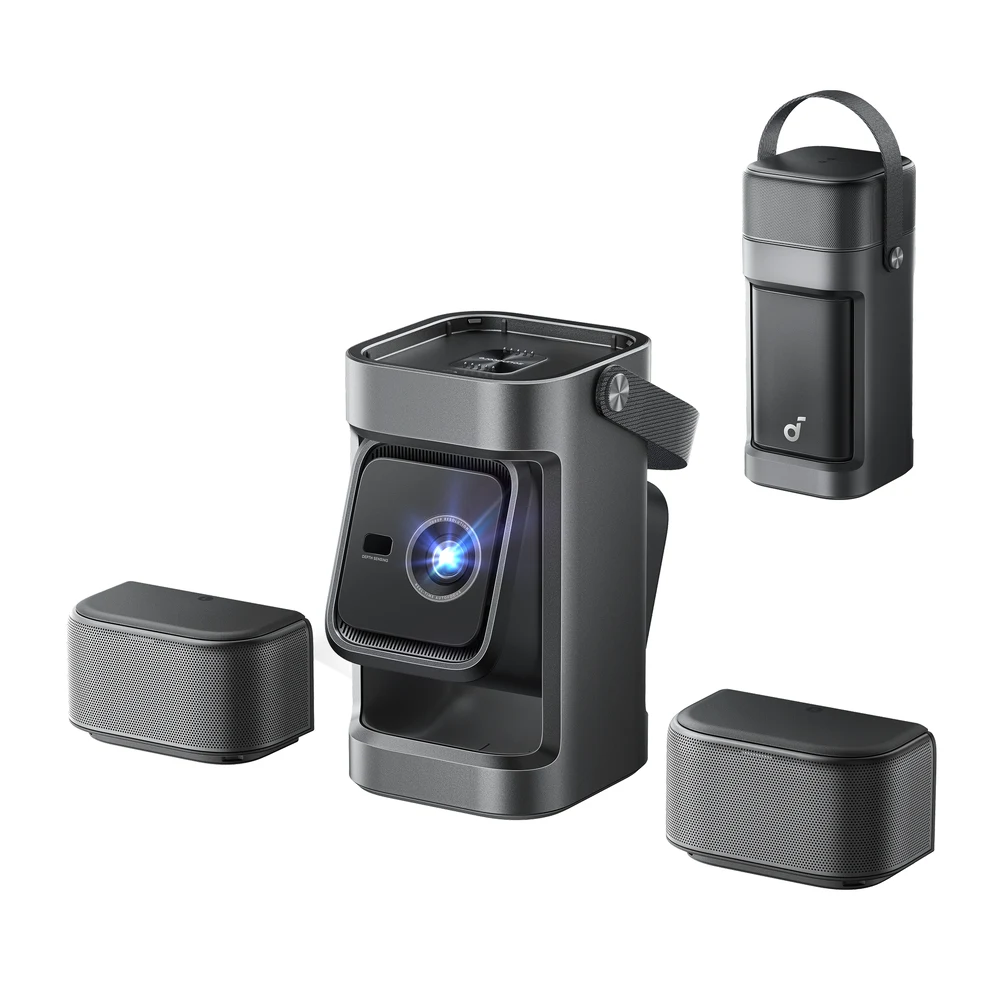 Nebula P1 Portable Projector by soundcore – Two Detachable 10 W Wireless Speakers, 650 ANSI Lumens Full HD 1080p, Google TV with Netflix, 130° Dual-Arm Gimbal, Autofocus 7 Nebula P1 portable projector with two detachable speakers