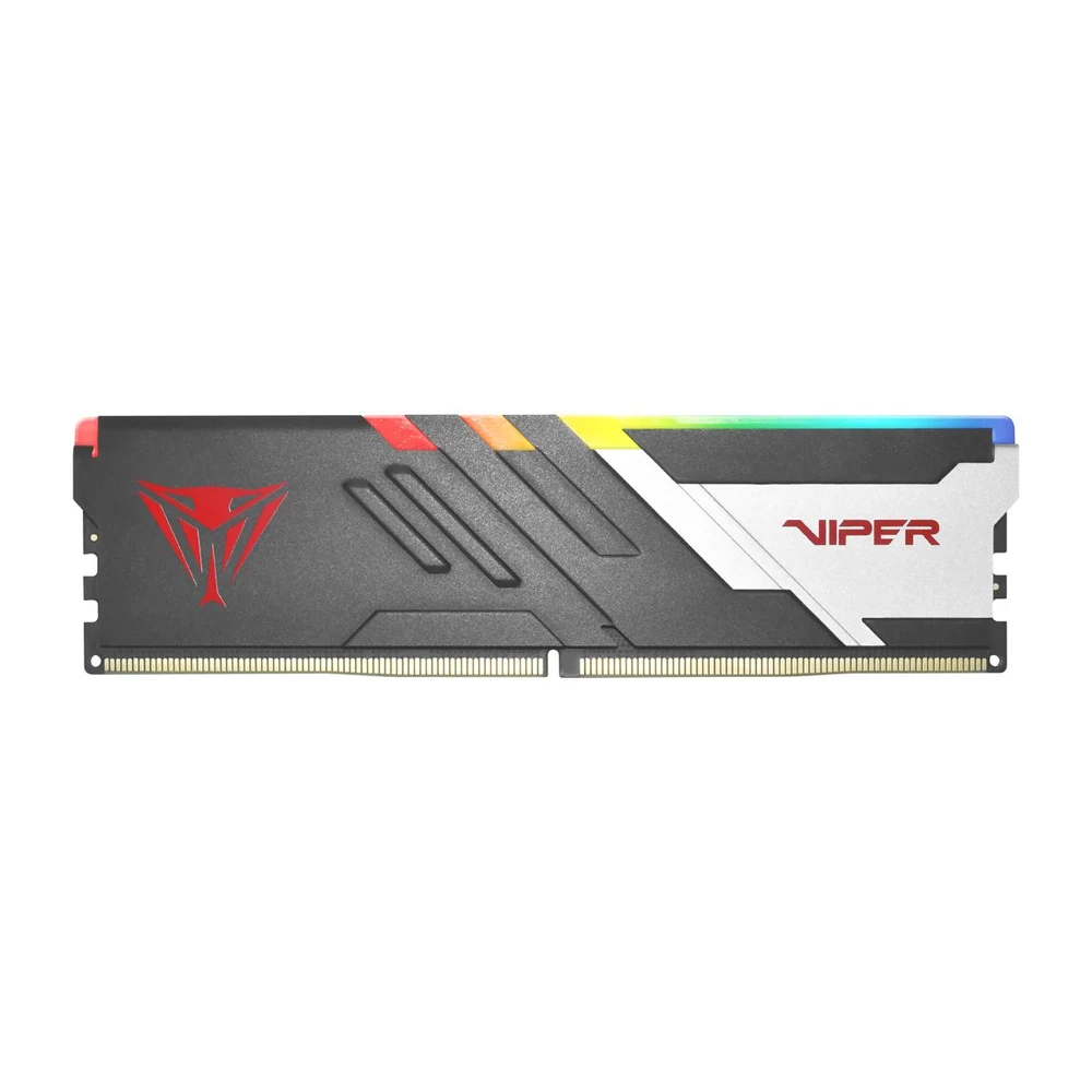 Patriot Viper Venom RGB DDR5 32GB (2x16GB) 6000MT/s CL30 (PVVR532G600C30K) – 30-40-40-76 at 1.35V, Intel XMP 3.0 & AMD EXPO, 43mm Aluminium Heat Spreader, RGB 6 Patriot Viper Venom RGB 32GB CL30 - Patriot Viper Venom RGB DDR5 32GB 6000 CL30 module front view