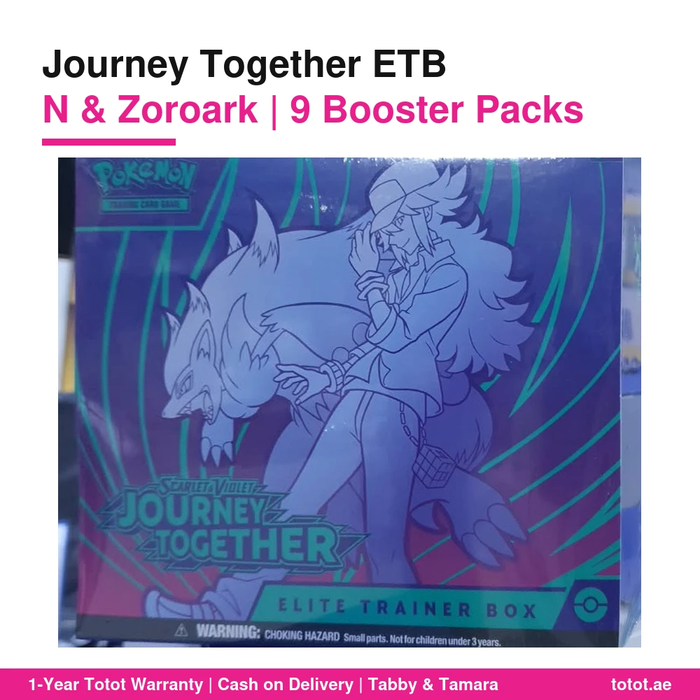 Pokémon TCG Journey Together Elite Trainer Box – 9 Booster Packs, N's Zorua Full-Art Promo, 65 Sleeves, 45 Energy Cards, N & Zoroark Box 5 Journey Together Elite Trainer Box