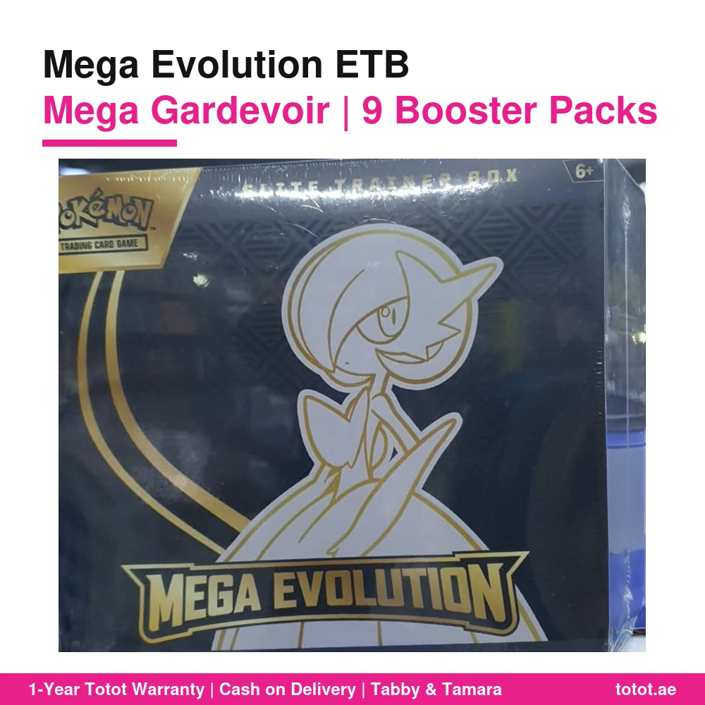 Pokémon TCG Mega Evolution Elite Trainer Box Mega Gardevoir – 9 Booster Packs, Full-Art Foil Promo, 65 Sleeves, 40 Energy Cards, Collector's Box with 6 Dividers 4 Mega Evolution Elite Trainer Box Gardevoir