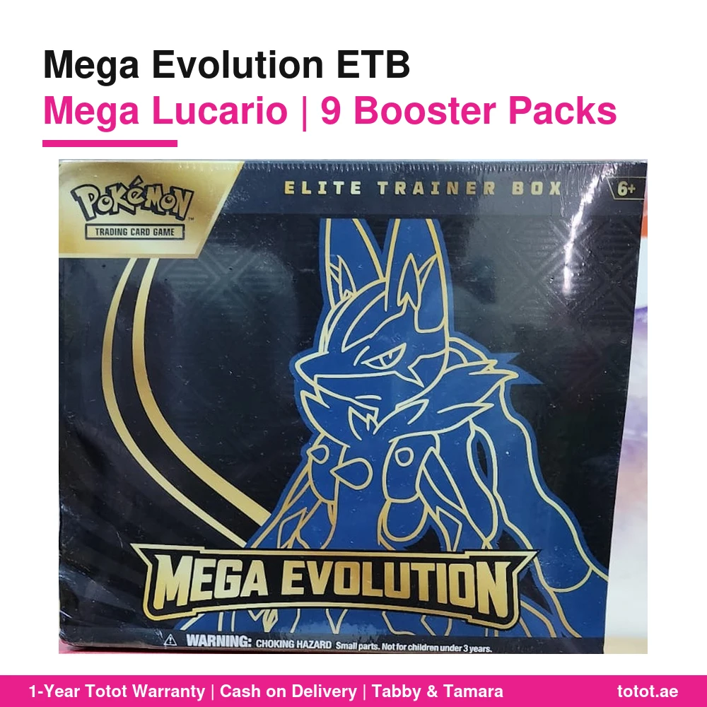 Pokémon TCG Mega Evolution Elite Trainer Box Mega Lucario – 9 Booster Packs, Full-Art Foil Promo, 65 Sleeves, 40 Energy Cards, TCG Live Code 4 Mega Evolution Elite Trainer Box Lucario