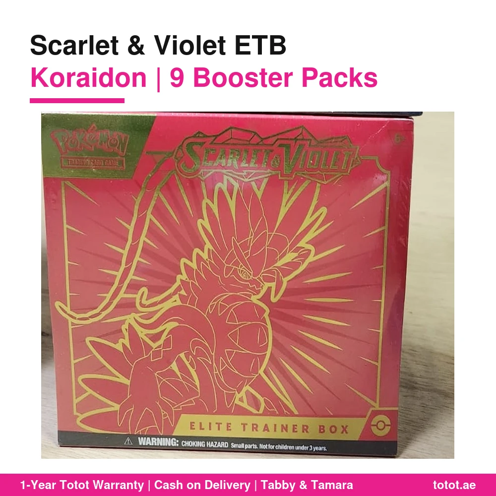 Pokémon TCG Scarlet & Violet Elite Trainer Box Koraidon – 9 Booster Packs, Full-Art Foil Koraidon Promo, 65 Sleeves, 45 Energy Cards, Collector's Box 5 Scarlet Violet Elite Trainer Box Koraidon