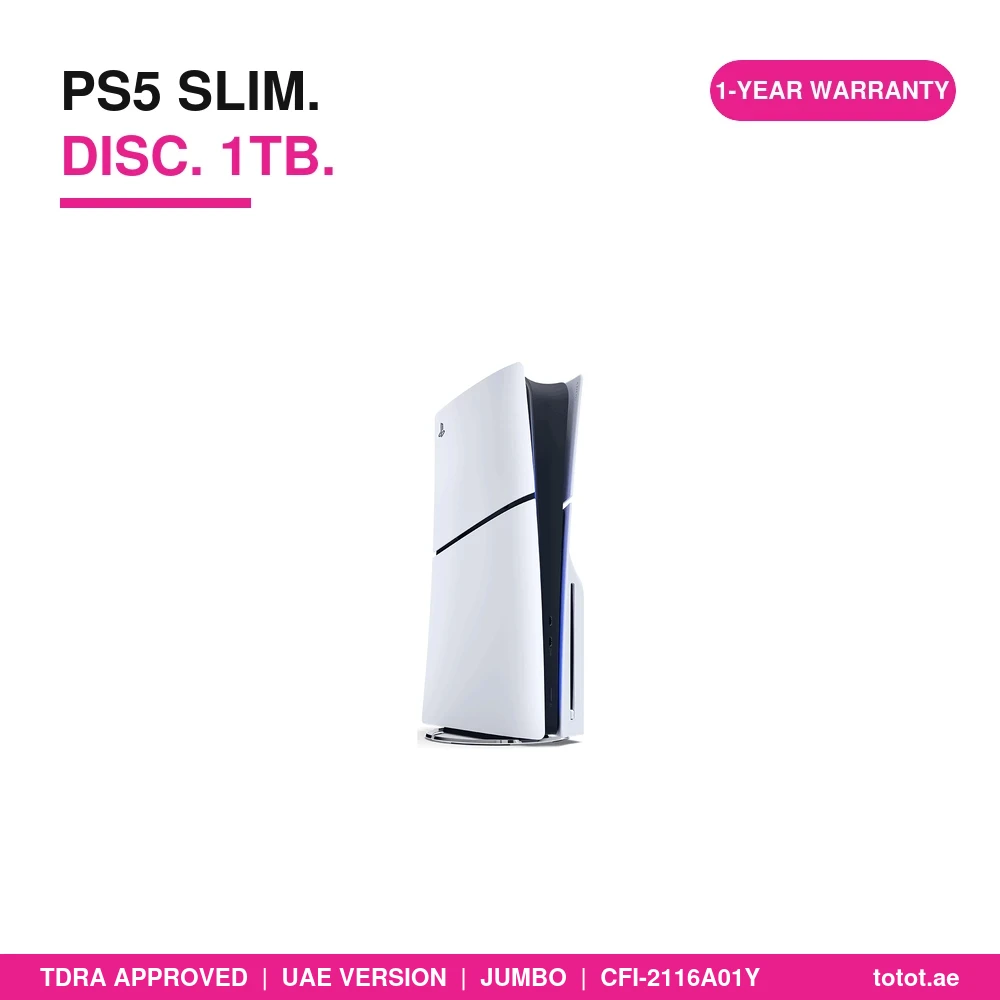 PlayStation 5 Slim Disc Edition 1TB UAE Version - official Sony product image PlayStation 5 Slim Disc Edition 1TB UAE Version