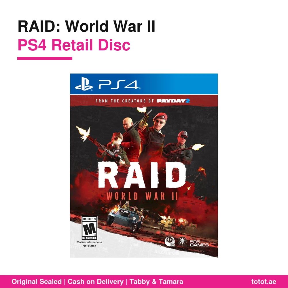 لعبة RAID World War II لجهاز PS4 – تصويب تعاوني لأربعة لاعبين في الحرب العالمية الثانية وسرقة ذهب الأعداء – قرص أصلي 6 لعبة RAID World War II PS4