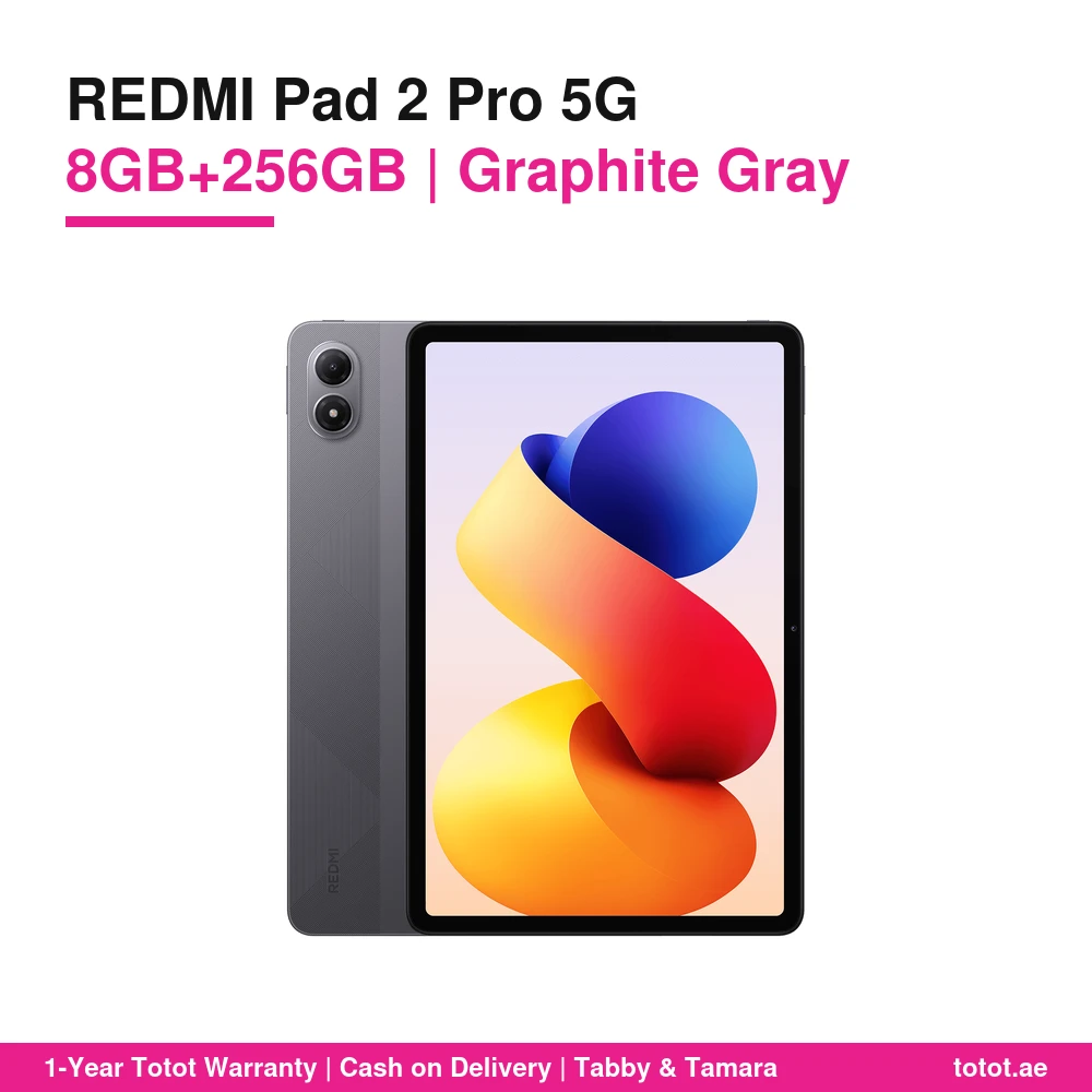 REDMI Pad 2 Pro 5G 8GB/256GB Graphite Gray – Dual SIM 5G + eSIM, 12.1-inch 2.5K 120Hz Display, 12000mAh Battery, 13MP Document Camera 1 Redmi Pad 2 Pro 5G Graphite Gray