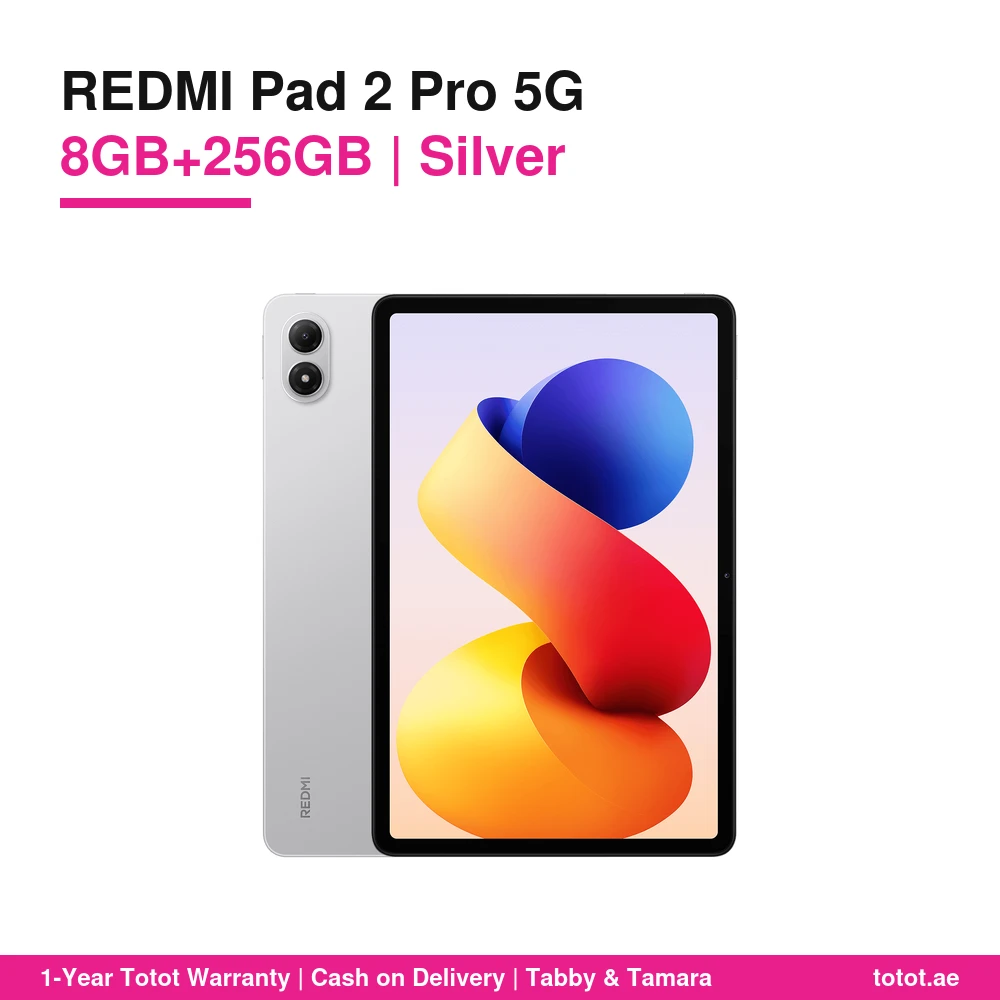REDMI Pad 2 Pro 5G 8GB/256GB Silver – Dual SIM 5G + eSIM, 12.1-inch 2.5K 120Hz Display, Quad Dolby Atmos Speakers, 12000mAh with 27W Reverse Charging 1 Redmi Pad 2 Pro 5G Silver
