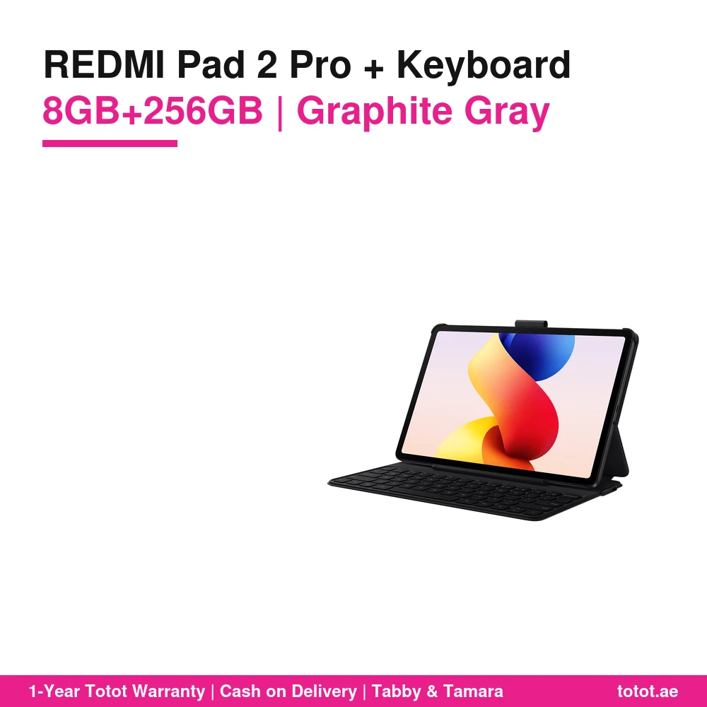 REDMI Pad 2 Pro Keyboard Bundle 8GB/256GB Graphite Gray – 12.1" 2.5K 120Hz Tablet, 12000mAh Battery, Official Bluetooth Keyboard Case with Pen Holders 1 REDMI Pad 2 Pro Keyboard Bundle