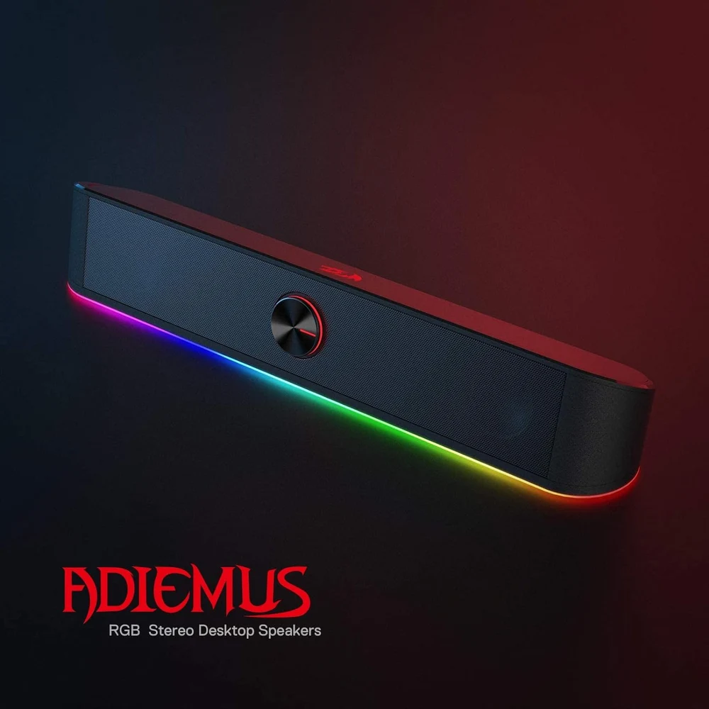 Redragon ADIEMUS GS560 - RGB Desktop Soundbar, 2.0 Stereo, Touch-Control Backlight, USB Powered 8 Redragon ADIEMUS GS560 in use