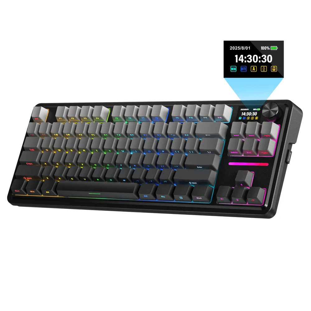 Redragon ANTONIUM K743 PRO - 80% TKL Gasket Mechanical Keyboard with LCD Screen and Knob 8 Redragon ANTONIUM K743 PRO in use