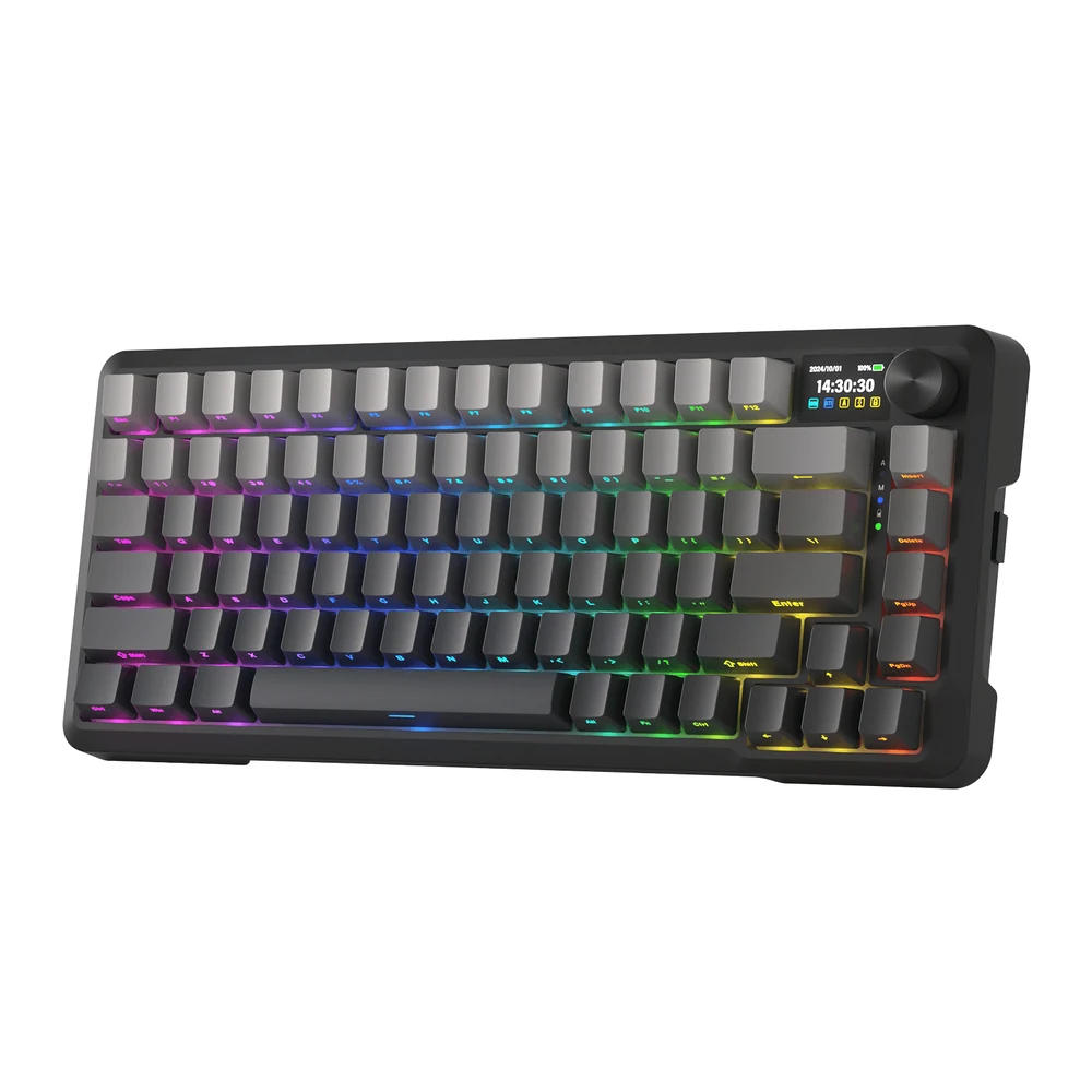 Redragon BEHEMOTH K724 PRO - 75% Gasket Mechanical Keyboard, LCD Screen, BT + 2.4G + Wired 8 Redragon BEHEMOTH K724 PRO in use