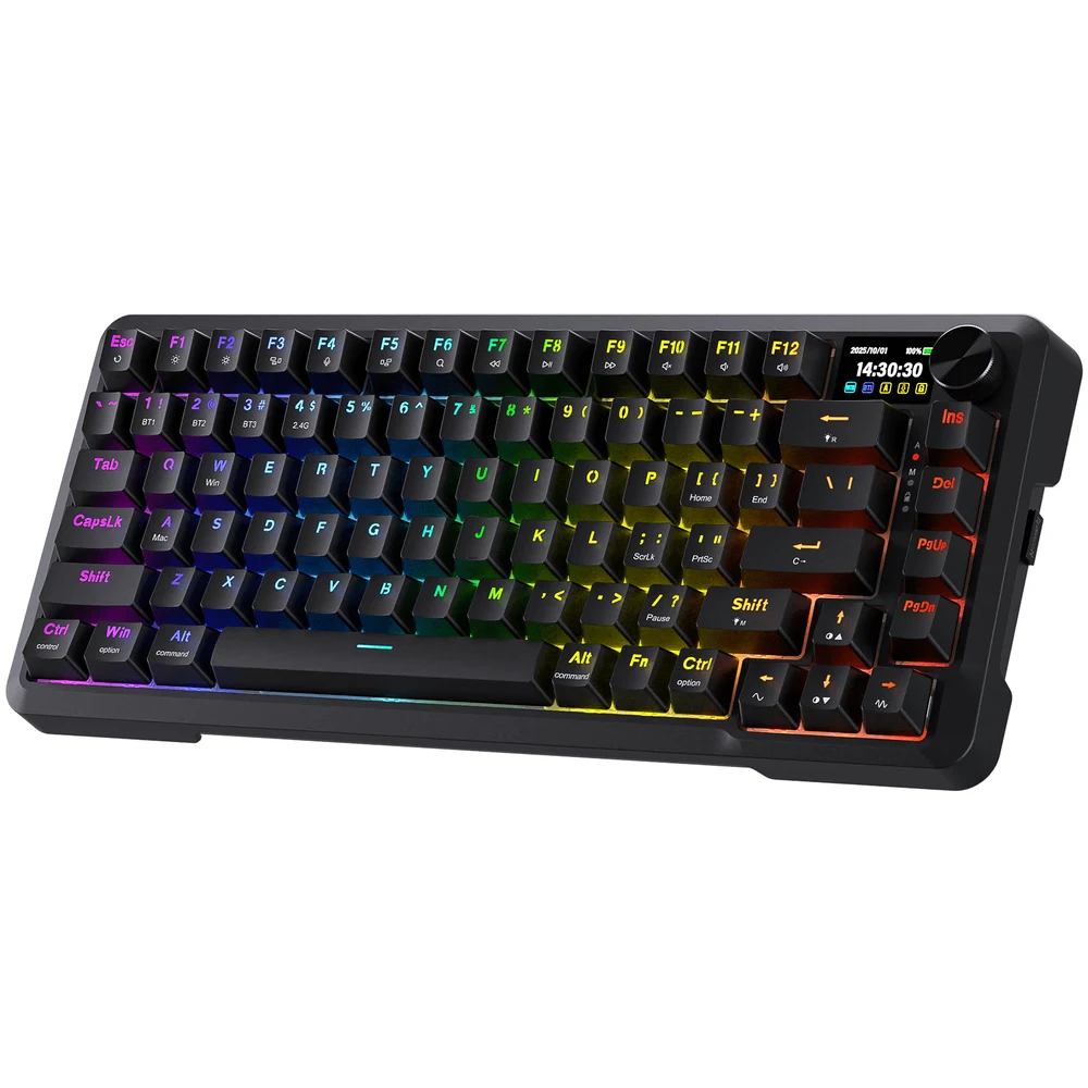 Redragon BEHEMOTH K724 PRO - 75% Gasket Mechanical Keyboard, LCD Screen, BT + 2.4G + Wired 4 BEHEMOTH K724 PRO - image 3