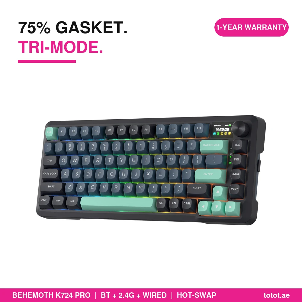 Redragon BEHEMOTH K724 PRO - 75% Gasket Mechanical Keyboard with LCD Redragon BEHEMOTH K724 PRO