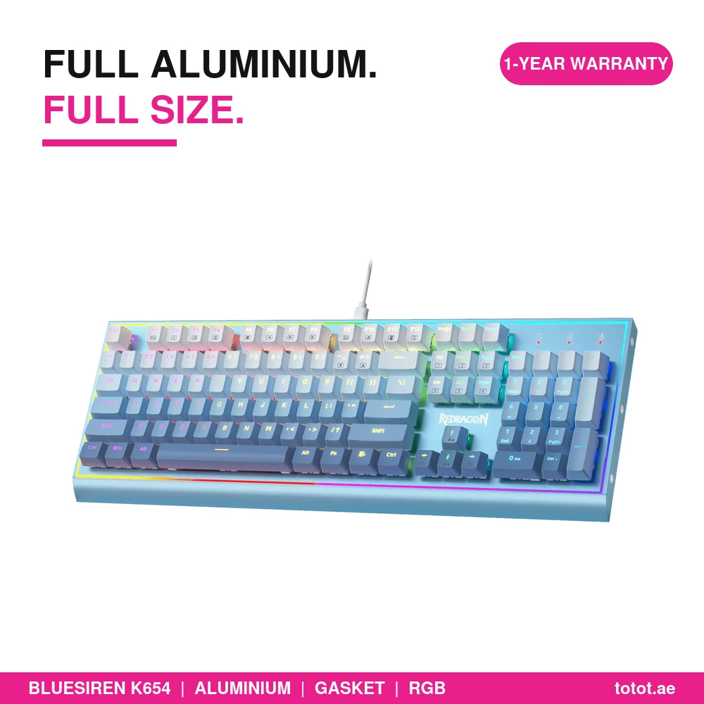 Redragon BLUESIREN K654 - Full Aluminium Full Size Mechanical Keyboard Redragon BLUESIREN K654