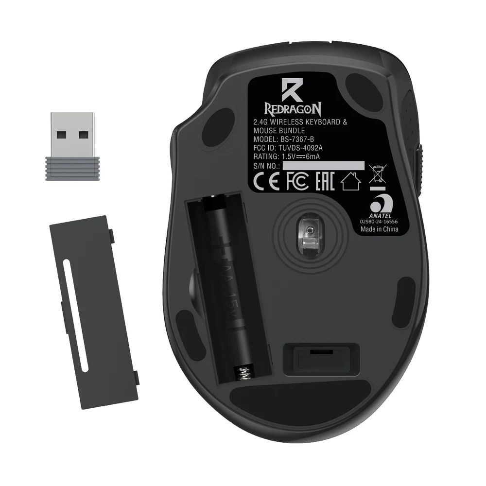 Redragon BS-7367 Arabic - Wireless Keyboard and Mouse Combo, Arabic English Layout, 2.4GHz 5 Redragon BS-7367 Arabic - official product image 4