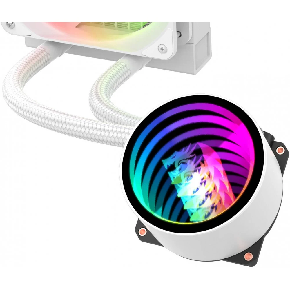 Redragon CCW-3011W White - 240mm ARGB Liquid CPU Cooler, Dual 120mm PWM Fans, 350W TDP 5 Redragon CCW-3011W White - official product image 4