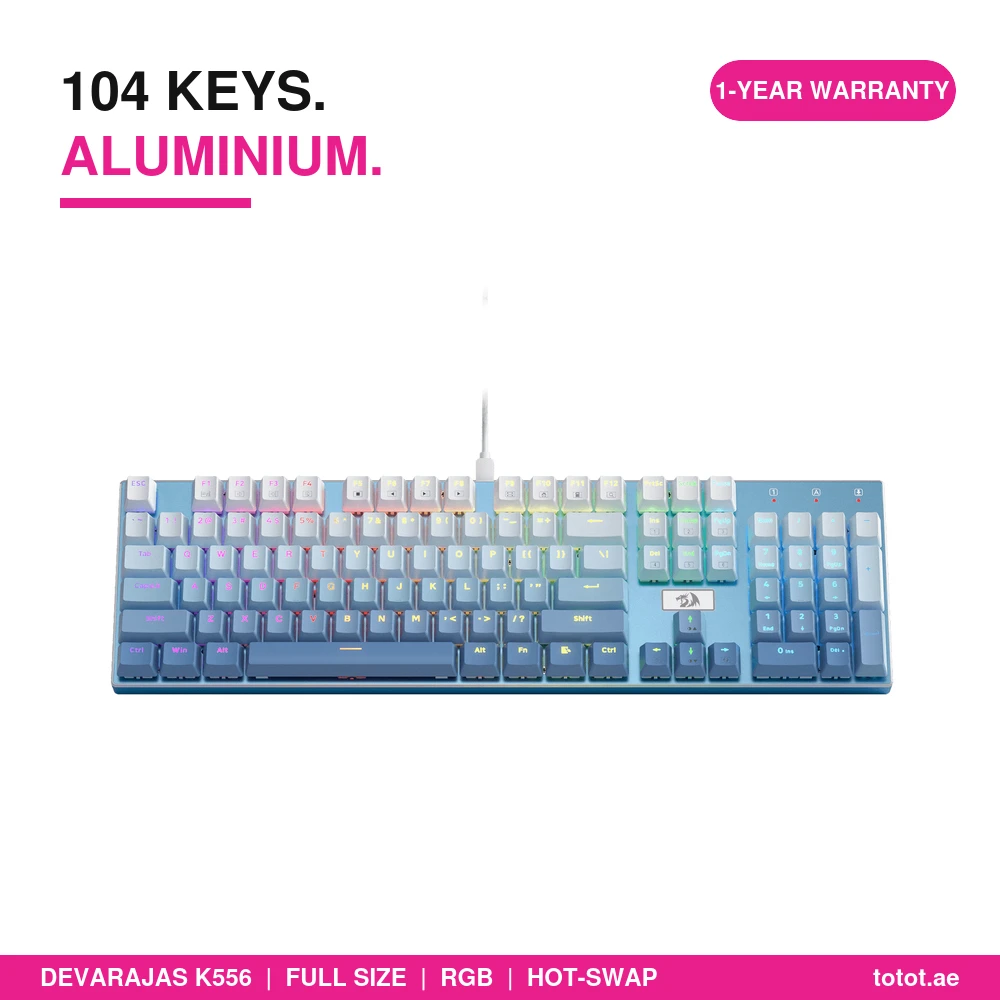 Redragon DEVARAJAS K556 - 104 Key Aluminium Mechanical Keyboard Redragon DEVARAJAS K556