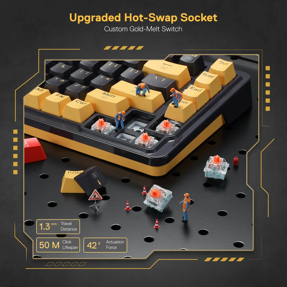 Redragon ELF K649 - 82 Key Gasket Mount RGB Mechanical Keyboard, Hot-Swap, Wired 5 Redragon ELF K649 in use