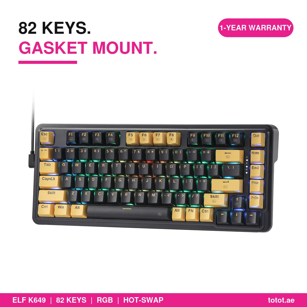 Redragon ELF K649 - 82 Key Gasket Mount Mechanical Keyboard Redragon ELF K649