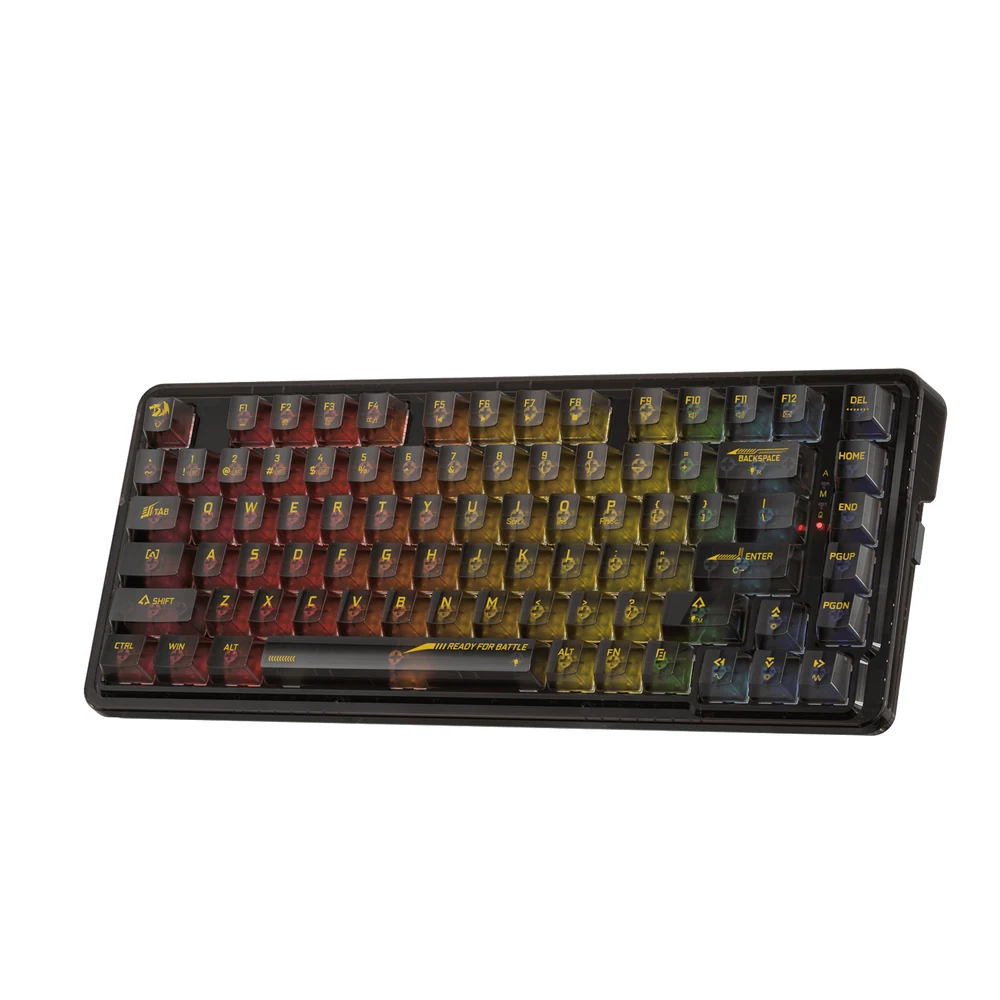 Redragon ELF PRO K649 - Transparent Wireless Gasket Mechanical Keyboard, BT + 2.4G + Wired 5 Redragon ELF PRO K649 in use