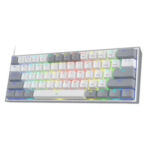 FIZZ K617 60 White & Grey Small Mechanical keyboard - image 1