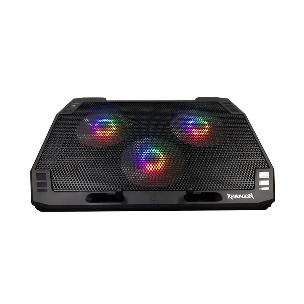 Redragon INGRID GCP511 - RGB Laptop Cooling Pad, 3 x 120mm Quiet Fans, Dual USB, Adjustable Height 8 Redragon INGRID GCP511 in use