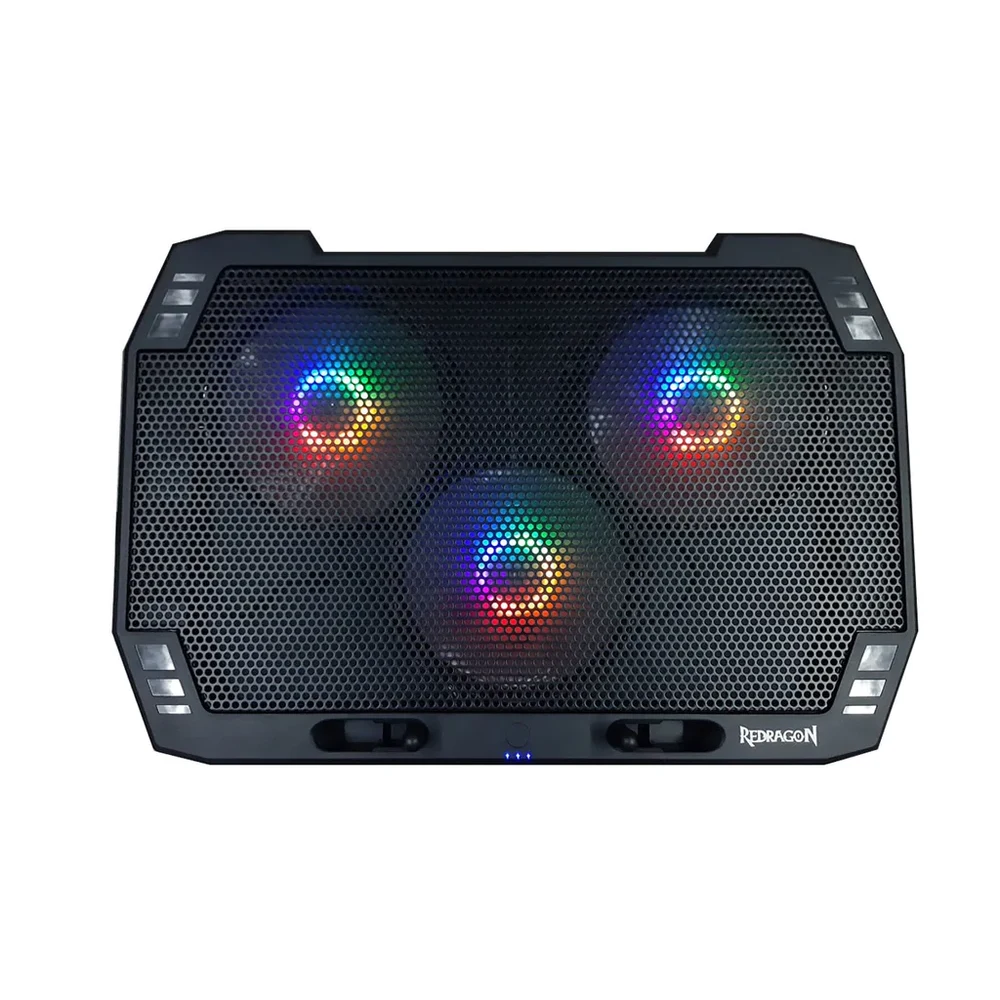 Redragon INGRID GCP511 - RGB Laptop Cooling Pad, 3 x 120mm Quiet Fans, Dual USB, Adjustable Height 5 Redragon INGRID GCP511 - official product image 4