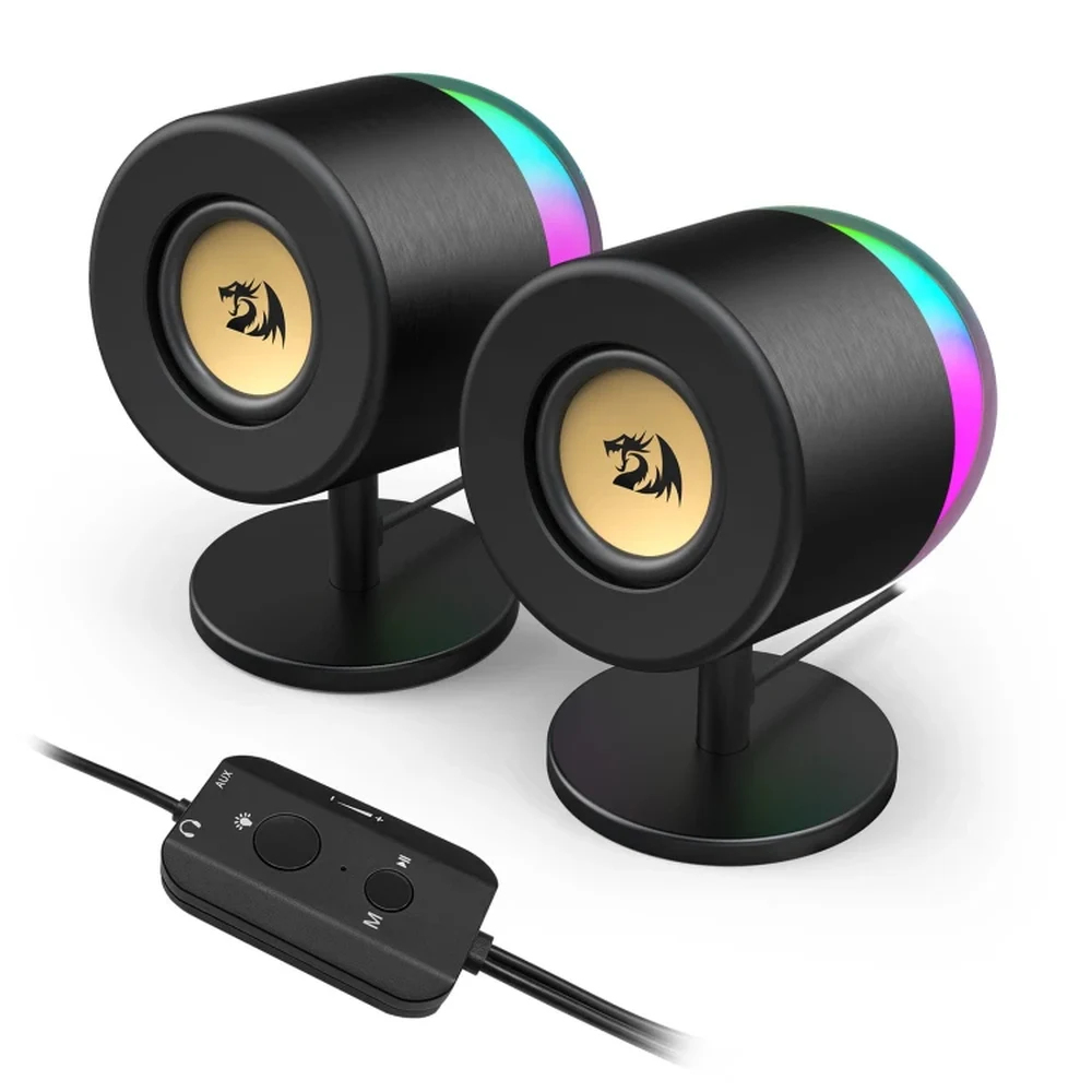 Redragon AHRI GS598 - 2.0 RGB Desktop Speakers, Bluetooth 5.0, Aluminium Housing, 6W 8 Redragon AHRI GS598 detail