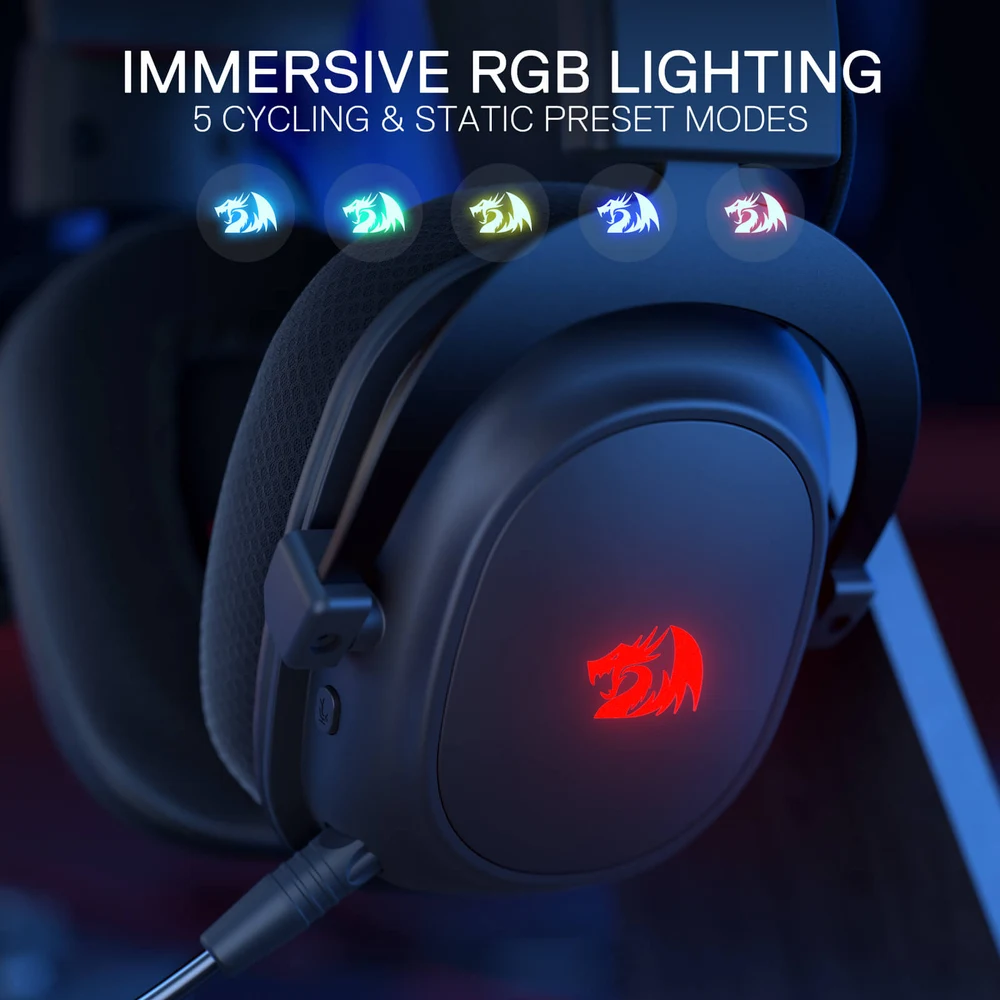 Redragon H510 ZEUS-X PRO - Wireless RGB Gaming Headset, 53mm Drivers, 7.1 Surround, 3-Mode 5 H510 ZEUS-X RGB Wireless Gaming Headset - image 5