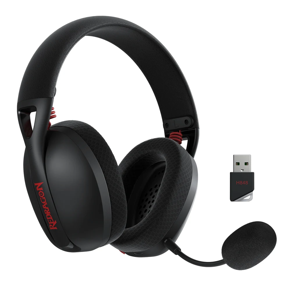 Redragon H848 PRO Black - Ultra-Light Wireless Gaming Headset, BT 5.2 + 2.4G, 40H Battery, ENC Mic 7 Redragon H848 PRO Black in use