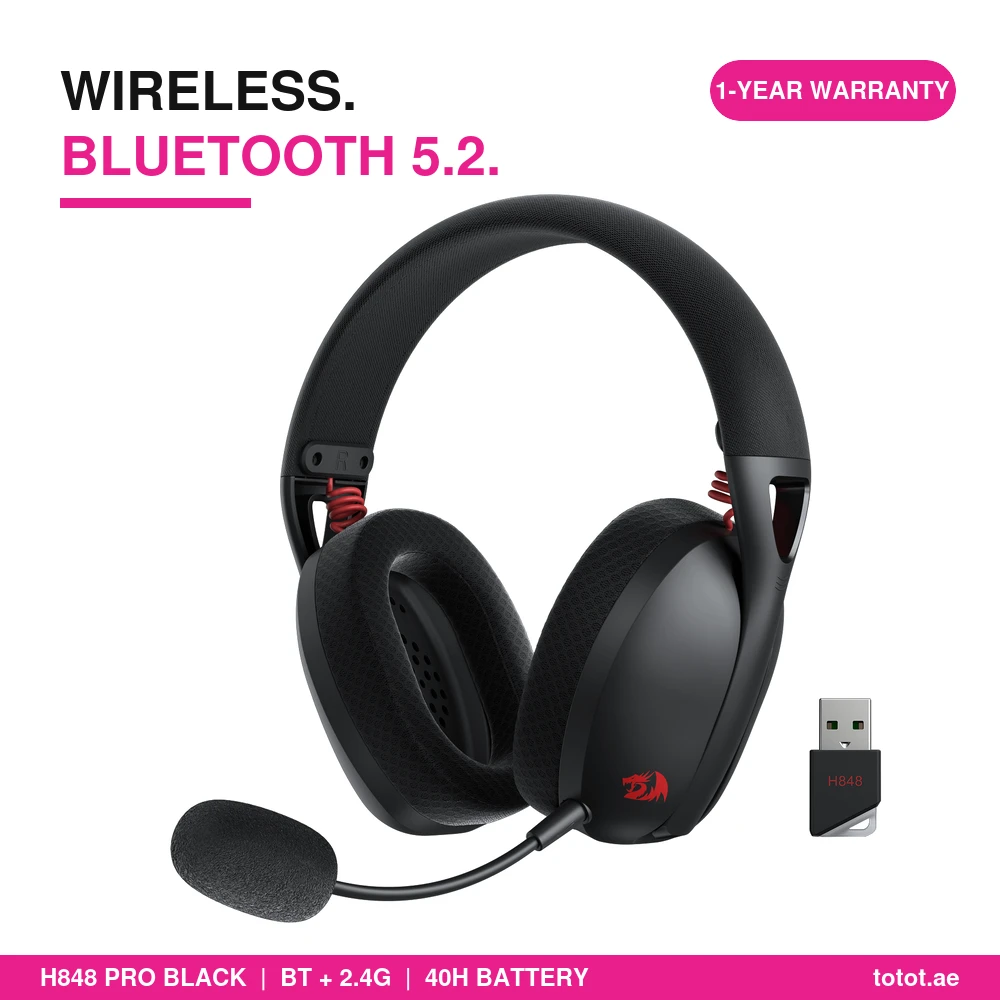 Redragon H848 PRO Black - Ultra-Light Wireless Gaming Headset Redragon H848 PRO Black