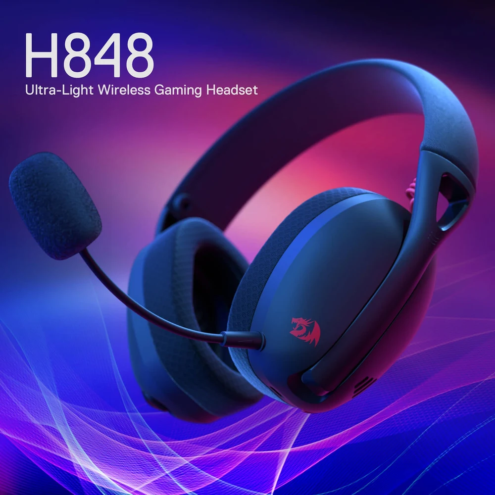 Redragon H848 PRO Blue - Ultra-Light Wireless Gaming Headset, BT 5.2 + 2.4G, 40H Battery, ENC Mic 4 Redragon H848 PRO Blue - image 3