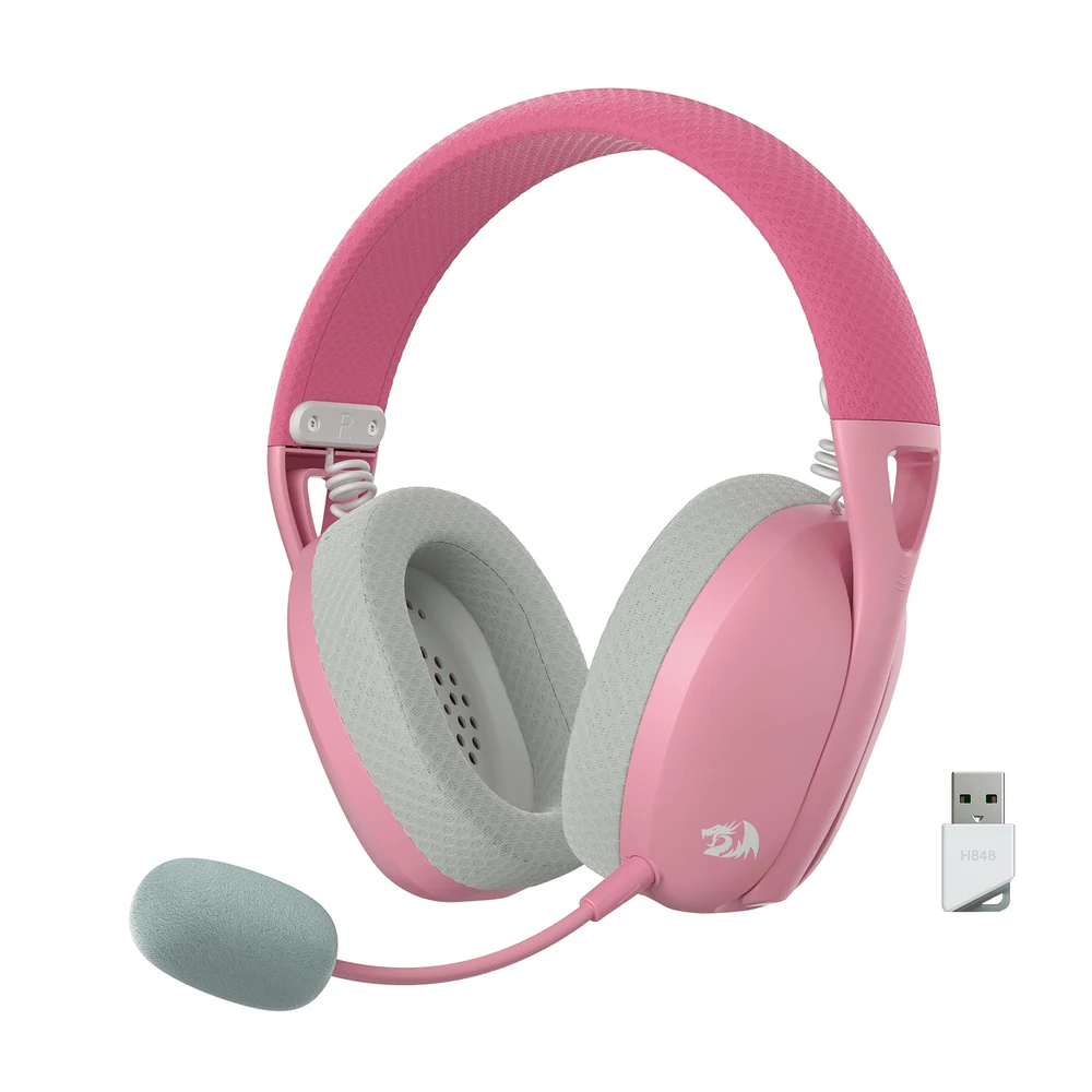 Redragon H848 PRO Pink - Ultra-Light Wireless Gaming Headset, BT 5.2 + 2.4G, 40H Battery, ENC Mic 6 Redragon H848 PRO Pink detail