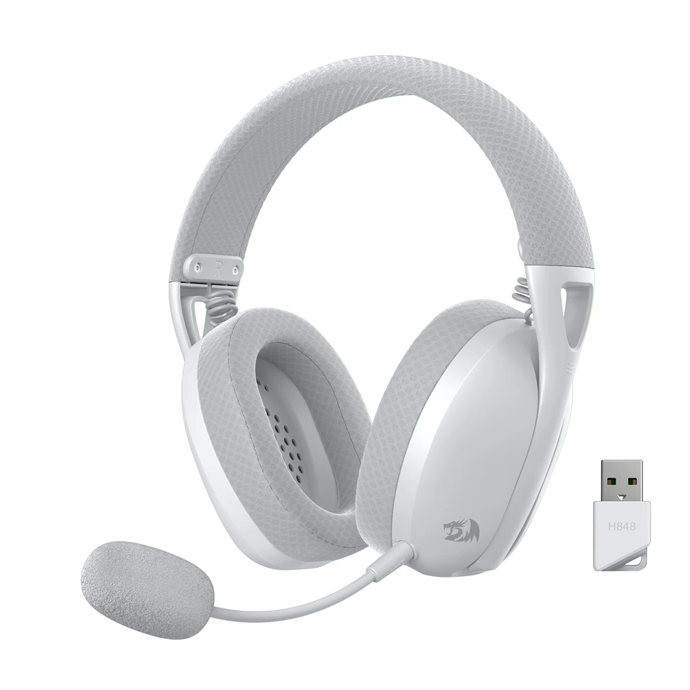 Redragon H848 PRO White - Ultra-Light Wireless Gaming Headset, BT 5.2 + 2.4G, 40H Battery, ENC Mic 6 Redragon H848 PRO White detail